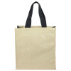 Panelled Jute Bags Black Front